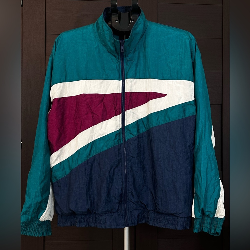 Teal and Navy Windbreaker Jacket